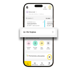 Banca movil  seccion tarjetas